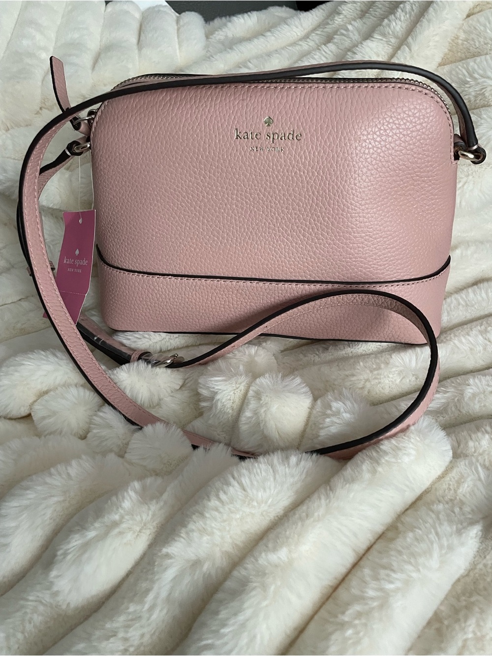 NWT Kate Spade Southport Ave in Rosy Cheeks Pebbled Leather Dome Crossbody - Picture 6 of 8